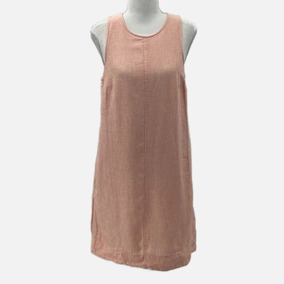 J. Crew Button Back Linen Sleeveless Shift Dress in Pale Guava - Size XS - Picture 3 of 9
